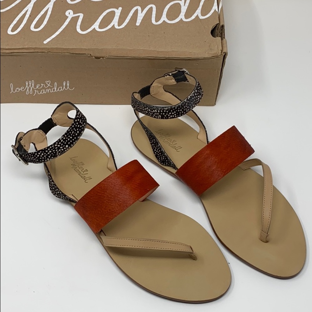 NIB Loeffler Randall Sunny calf hair sandal 10B - Picture 2 of 7